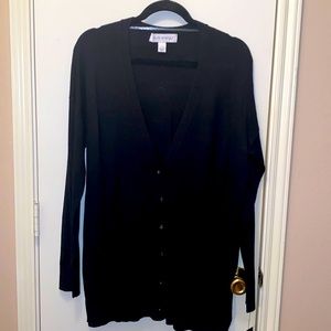 Pure Energy Black Button Front Sweater